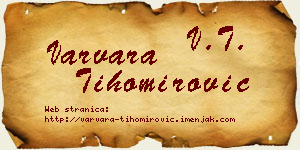 Varvara Tihomirović vizit kartica